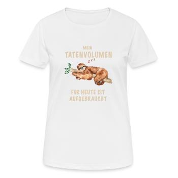 Mon volume d’actions est épuisé Paroles amusantes - T-shirt respirant Femme - blanc - Devant - AI Model Female 172 dark (172cm)