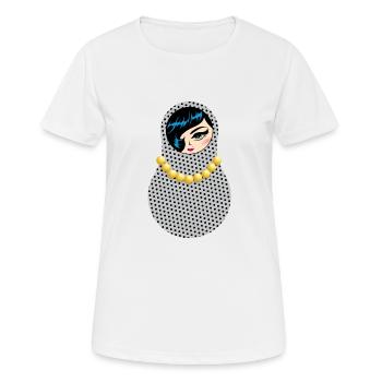 Matroschka Anja - Frauen T-Shirt atmungsaktiv - Weiß - Vorne - AI Model Female 172 dark (172cm)