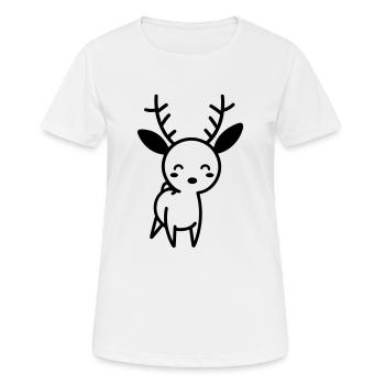 Cerf - T-shirt respirant Femme - blanc - Devant - AI Model Female 172 dark (172cm)