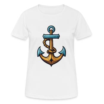 Anker Symbol Hafen - Frauen T-Shirt atmungsaktiv - Weiß - Vorne - AI Model Female 172 dark (172cm)
