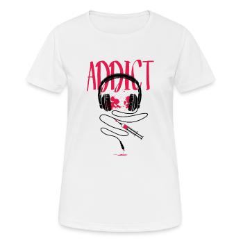 Pour un DJ - Addiction à la musique - T-shirt respirant Femme - blanc - Devant - AI Model Female 172 dark (172cm)