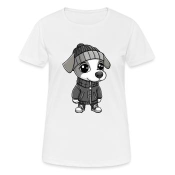 Whippet Hund Winter - Frauen T-Shirt atmungsaktiv - Weiß - Vorne - AI Model Female 172 dark (172cm)