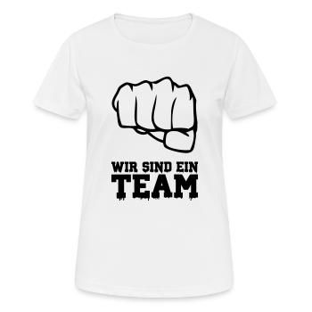Nous sommes une équipe - T-shirt respirant Femme - blanc - Devant - AI Model Female 172 dark (172cm)