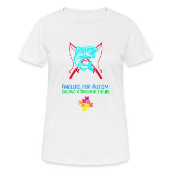 Angler für Autismus sorgen für eine bessere Zukunft - Frauen T-Shirt atmungsaktiv - Weiß - Vorne - AI Model Female 172 dark (172cm)