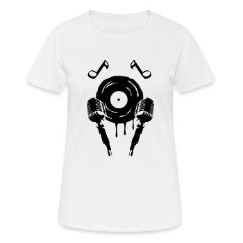 mic music symbol - Frauen T-Shirt atmungsaktiv - Weiß - Vorne - AI Model Female 172 dark (172cm)