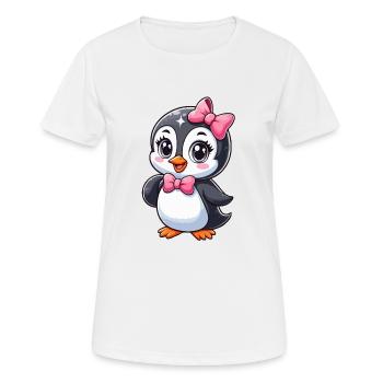 Mädchen Pinguin - Frauen T-Shirt atmungsaktiv - Weiß - Vorne - AI Model Female 172 dark (172cm)