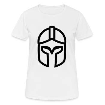 Spartanischer Helm - Frauen T-Shirt atmungsaktiv - Weiß - Vorne - AI Model Female 172 dark (172cm)