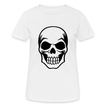 Tête de mort - T-shirt respirant Femme - blanc - Devant - AI Model Female 172 dark (172cm)