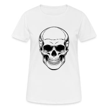 Tête de mort - T-shirt respirant Femme - blanc - Devant - AI Model Female 172 dark (172cm)