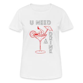vous avez besoin d’une boisson Chemise - T-shirt respirant Femme - blanc - Devant - AI Model Female 172 dark (172cm)