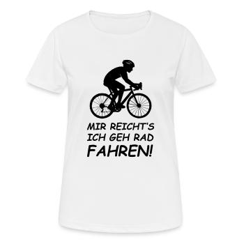 Cycliste, : j’en ai marre je fais du vélo - T-shirt respirant Femme - blanc - Devant - AI Model Female 172 dark (172cm)