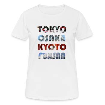Japan's Metropolen - Frauen T-Shirt atmungsaktiv - Weiß - Vorne - AI Model Female 172 dark (172cm)