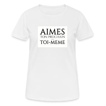 aimes 300 - T-shirt respirant Femme - blanc - Devant - AI Model Female 172 dark (172cm)