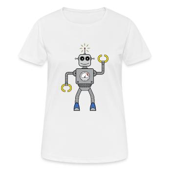 Freundlicher Roboter - Frauen T-Shirt atmungsaktiv - Weiß - Vorne - AI Model Female 172 dark (172cm)