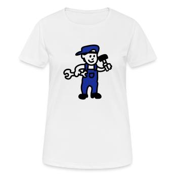 Handwerker - Frauen T-Shirt atmungsaktiv - Weiß - Vorne - AI Model Female 172 dark (172cm)