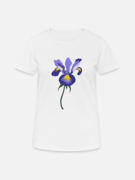 Iris Blume - Frauen T-Shirt atmungsaktiv - Weiß