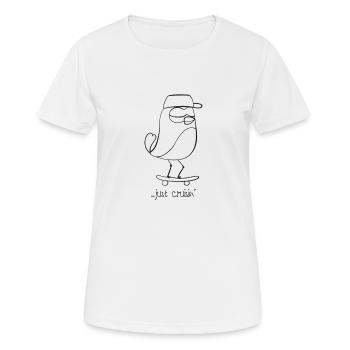 Just cruisin' bird - skating birdie shirt - Women's Breathable T-Shirt - white - Front - AI Model Female 172 dark (172cm)