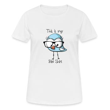 Ceci est mon T-shirt d'oiseau - T-shirt respirant Femme - blanc - Devant - AI Model Female 172 dark (172cm)