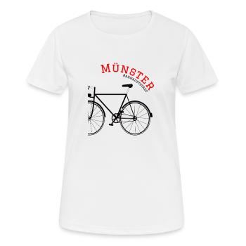 Münster Radhauptstadt Shirt - Frauen T-Shirt atmungsaktiv - Weiß - Vorne - AI Model Female 172 dark (172cm)
