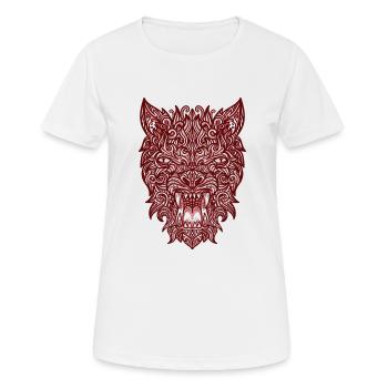 Wolf aus Ornamenten - Frauen T-Shirt atmungsaktiv - Weiß - Vorne - AI Model Female 172 dark (172cm)