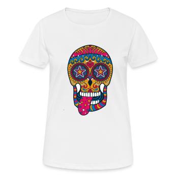Sugar Skull - Women's Breathable T-Shirt - white - Front - AI Model Female 172 dark (172cm)