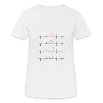 Poker heartbeat - Women's Breathable T-Shirt - white - Front - AI Model Female 172 dark (172cm)