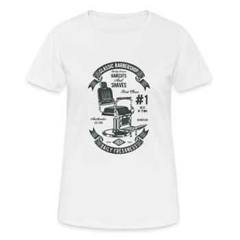 Salons de coiffure Vintage - T-shirt respirant Femme - blanc - Devant - AI Model Female 172 dark (172cm)