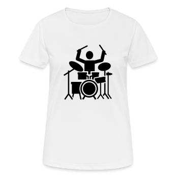 Drums - Women's Breathable T-Shirt - white - Front - AI Model Female 172 dark (172cm)