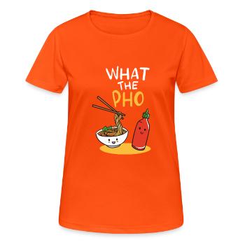 Was die Pho Vietnamesische Suppe Nudelsuppe - Frauen T-Shirt atmungsaktiv - Neonorange - Vorne - AI Model Female 172 dark (172cm)