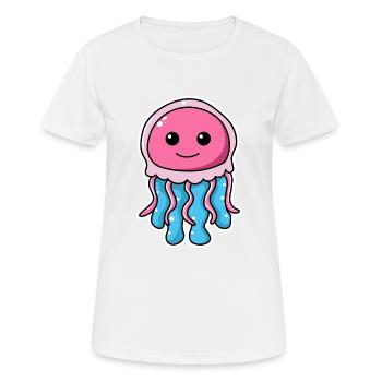 Qualle - Frauen T-Shirt atmungsaktiv - Weiß - Vorne - AI Model Female 172 dark (172cm)