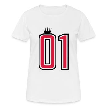 01 eins krone 1 nummer - Frauen T-Shirt atmungsaktiv - Weiß - Vorne - AI Model Female 172 dark (172cm)