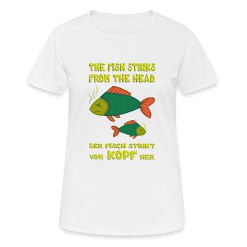 The fish stinks from the head. Fish stinks head - Women's Breathable T-Shirt - white - Front - AI Model Female 172 dark (172cm)