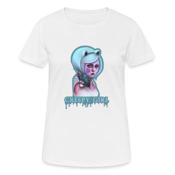 Creepy Girl Pastel Goth Girl Kawaii - T-shirt respirant Femme - blanc - Devant - AI Model Female 172 dark (172cm)