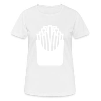 Pommes fast food symbol - Frauen T-Shirt atmungsaktiv - Weiß - Vorne - AI Model Female 172 dark (172cm)