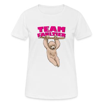 Team Faultier Motto Muddy Run Lauf Grümpeltunier - Frauen T-Shirt atmungsaktiv - Weiß - Vorne - AI Model Female 172 dark (172cm)