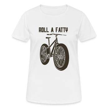 Roll a Fatty / MTB Mountainbike Fat Bike - Frauen T-Shirt atmungsaktiv - Weiß - Vorne - AI Model Female 172 dark (172cm)