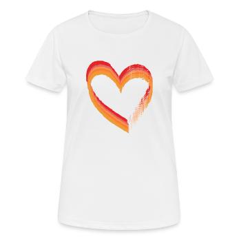 Herz der Farbe - Frauen T-Shirt atmungsaktiv - Weiß - Vorne - AI Model Female 172 dark (172cm)