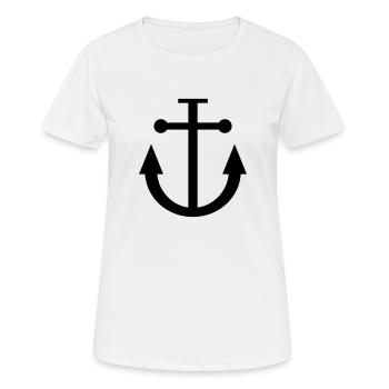 anker - Frauen T-Shirt atmungsaktiv - Weiß - Vorne - AI Model Female 172 dark (172cm)