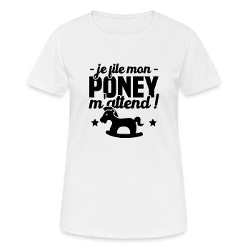 Je file mon Poney m'attend Enfants Cadeau - T-shirt respirant Femme - blanc - Devant - AI Model Female 172 dark (172cm)