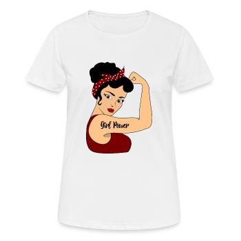 GIRL POWER - T-shirt respirant Femme - blanc - Devant - AI Model Female 172 dark (172cm)