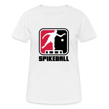 Farben änderbar | Roundnet Spike Ball Spikeball - Frauen T-Shirt atmungsaktiv - Weiß - Vorne - AI Model Female 172 dark (172cm)