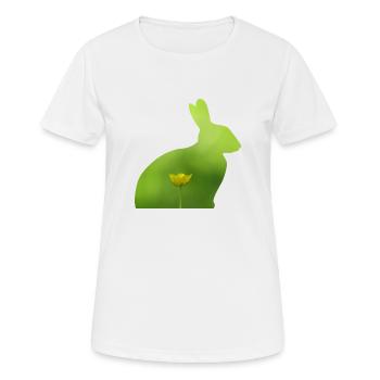 Hase - Frauen T-Shirt atmungsaktiv - Weiß - Vorne - AI Model Female 172 dark (172cm)