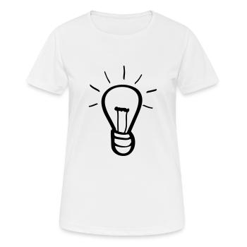 Ampoule idée - T-shirt respirant Femme - blanc - Devant - AI Model Female 172 dark (172cm)