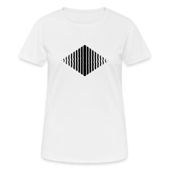 Ligne de forme losange de mires de nombreux traits - T-shirt respirant Femme - blanc - Devant - AI Model Female 172 dark (172cm)