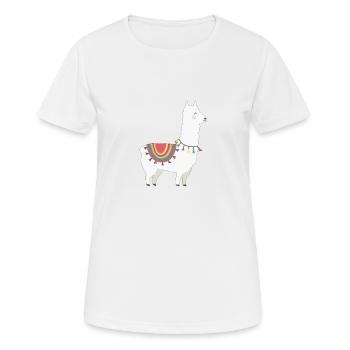 Lama - Frauen T-Shirt atmungsaktiv - Weiß - Vorne - AI Model Female 172 dark (172cm)