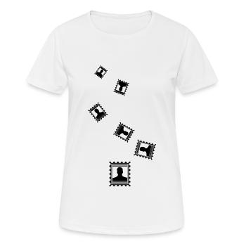 Icône de tampon - T-shirt respirant Femme - blanc - Devant - AI Model Female 172 dark (172cm)