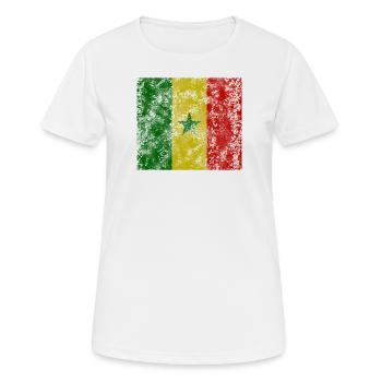 Senegal vintage Flagge - Frauen T-Shirt atmungsaktiv - Weiß - Vorne - AI Model Female 172 dark (172cm)