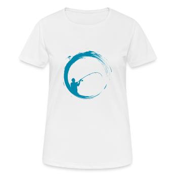 Angler - Frauen T-Shirt atmungsaktiv - Weiß - Vorne - AI Model Female 172 dark (172cm)
