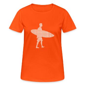 Surfer - Frauen T-Shirt atmungsaktiv - Neonorange - Vorne - AI Model Female 172 dark (172cm)