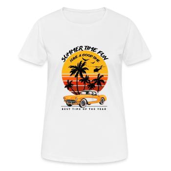 Heure d’été Fun-Sentiment d’été - T-shirt respirant Femme - blanc - Devant - AI Model Female 172 dark (172cm)